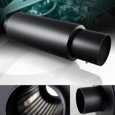 Universal 4 N1 Flat Tip Black Stainless Exhaust Muffler 2.5 Inlet Wsilencer