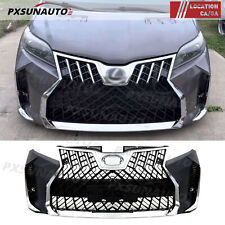 Front Bumper For 2011-2021 Toyota Sienna Lm Style W Fog Lights Upper Grille