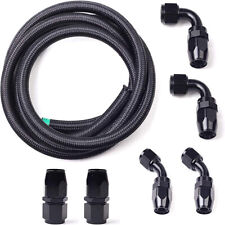 12ft 10an Hose Nylon Stainless Steel Braided Cpe Oil Fuel Line Hose Fittings Kit