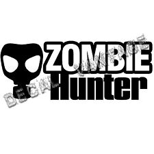 Zombie Hunter Gasmask Long Vinyl Sticker Decal - Choose Size Color