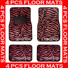 4 Pcs Zebra Pink Fashion Carpet Floor Mats For Cars Aaa