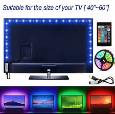 5v Led Strip Lights 2m6.56ft For 40-60 Tv Usb Backlight Kit With 24key Remote