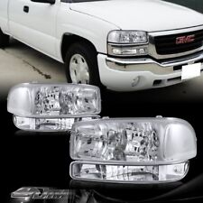 For 99-06 Gmc Sierra 1500 2500 Chrome Headlightsbumper Clear Reflector Lamps