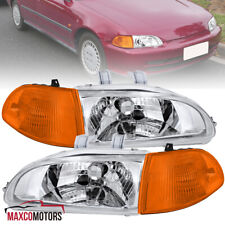 Headlightsamber Corner Signal Lamps Fits 1992-1995 Honda Civic Sedan Clear Pair