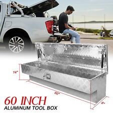 Aluminum 60 Inch Side Mount Tool Box Side Truck Box With Paddle Latch Silver
