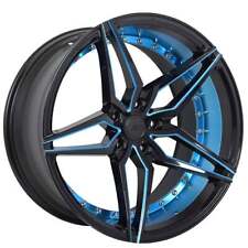 20 Ac Wheels Ac01 Gloss Black With Ocean Blue Accents Extreme Concave Rimsw24