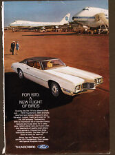 1970 Zenith Chromacolor Ford Thunderbird Magazine Print Ad Vintage Double Side