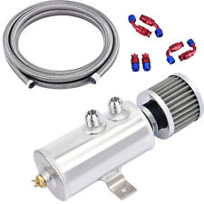 10an Oil Catch Can Reservoir Tank Baffled Breather Filter Fuel Hose Fittings