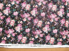 Vintage Cranston English Rose 1 Yd. 5 X 45 Cottage Core Print Cotton Fabric
