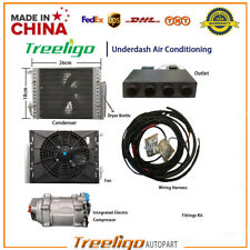 Universal 4 Hole Underdash Ac Kit W Electric Air Conditioning Compressor 12v