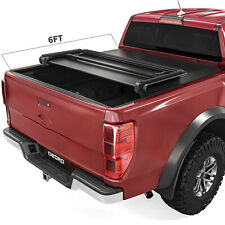Oedro 6ft Tri-fold Soft Tonneau Cover For 2019-2022 Ford Ranger Pickup Truck Bed