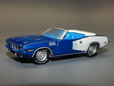 1971 71 Plymouth Cuda 383 Blue White Billboard Convertible Diorama Replica 164