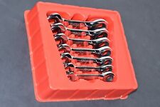 Snap-on 7pc Short Sae 38 34 Combination Open Ratcheting Box Wrench Set