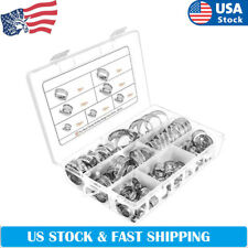 60pcs 7 Sizes Adjustable Hose Clamps Worm Gear Stainless Steel Clamp Assortment