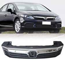 For 2012 Honda Civic 4dr Sedan Chrome Mesh Front Bumper Upper Grille Grill
