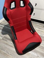 Corbeau Forza Fixed Back Red Cloth Racing Seat With 01 Mustang Mounting Bracket