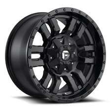 Fuel D596 Sledge 1pc Matte Black Gloss Black Lip 22x9.5 5x150 Wheels Set Of Rims