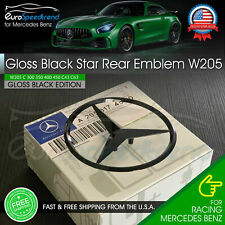 Mercedes W205 Gloss Black Star C Class Trunk Emblem For Rear Lid Logo Badge Amg