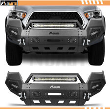 Findauto Front Bumper For 2016-2020 Toyota Tacoma With D-ring Winch Plate Led