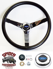1970-1977 Ford Pickup Steering Wheel Blue Oval 14 34 Vintage Chrome
