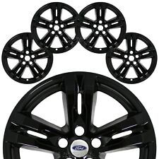 4 Fit Ford Explorer Xlt 2020-2024 Black 18 Wheel Skins Full Rim Covers Hub Caps