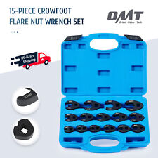 Crowfoot Flare Nut Wrench Set Metric Tool Kit For 38 And 12 Drive Ratchet