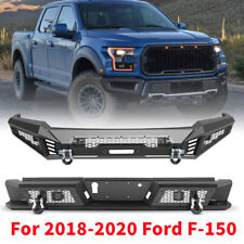 2 In 1 Steel Front Bumper Assembly Rear Bumper For 2018 2019 2020 Ford F-150