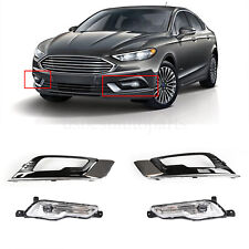 Front Bumper Pair Lamp Led Fog Light Fit Wcover Bezel For Ford Fusion 2017-2018