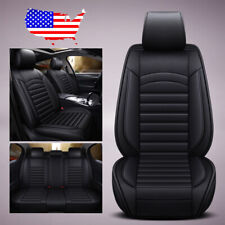 Us Black Car Suv Leather 5-seat Seat Cover Frontrear For Honda Accord Civic Crv