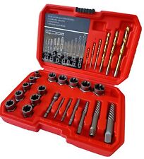 26pc Screws Bolt Extractor Set Wreverse Drill Bit Kit Lug Nut Extraction Ez Out