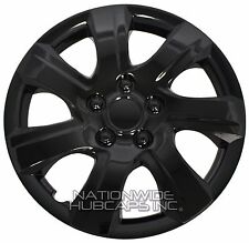 Set Of 4 Black 16 Hub Caps Wheel Covers 7 Spoke Star Full Tire Rim Lug Hubs New