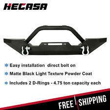 Front Bumper W Winch Plate D-rings Rock Crawler For 86-06 Jeep Wrangler Tj Yj