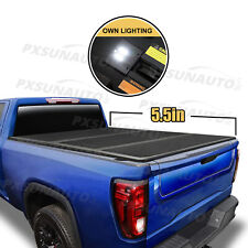 5.5ft Hard Tonneau Cover 3-fold For 2015-2023 Ford F150 F-150 Truck Bed W Lamp