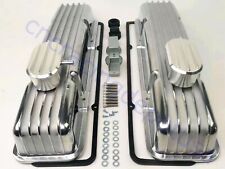 Small Block Chevy 305 307 327 350 400 Tall Polished Finned Aluminum Valve Covers