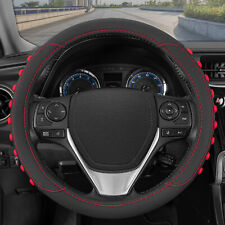 Black Red Steering Wheel Cover For Car Truck Van Suv Universal