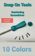 New Snap-on Ratcheting Hard Handled Screwdriver 8 3132 Long 5 Bits 11 Colors