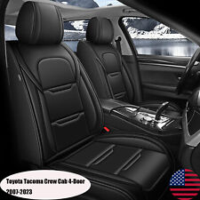 Car 5-seat Covers Pu Leather Cushion For Toyota Tacoma Crew Cab 4-door 2007-2023