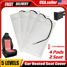 5 Level 12v Car Seat Carbon Fiber Heated Cushion Seat Heater Pad Switch Kit