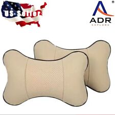 Pu Leather Car Seat Travel Camping Airplane Head Neck Rest Pillow Cushion