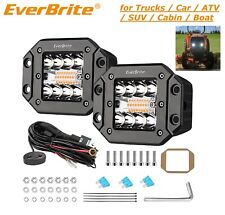 Everbrite 2-pk Led Light Pods 48w 6 Modes Off Road Fog Driving Light Flush Mount