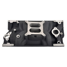 Black Aluminum Intake Manifold For Sbc Chevy 350 383 327 5.0l 5.7l Vortec 96-up