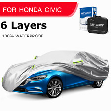 6 Layers Car Cover Waterproof All Weather W Zipper For Honda Civic 2014-2023