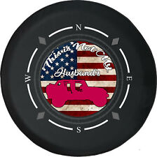 Compass Pink Husbands American Flag Fits Jeep Spare Tire Cover Many Vehicles