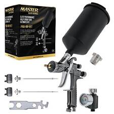 Master Elite Pro-88 Hvlp Spray Gun Kit 1.3 1.4 1.8mm Tips Regulator Adapter