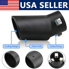 Black Car Exhaust Pipe Tip Rear Tail Throat Muffler Accessories 2.5 Inlet