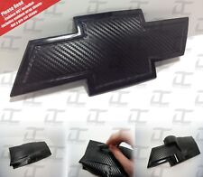 2 Silverado Carbon Fiber Universal Chevy Bowtie Emblem Wrap Sheet Kit Overlay