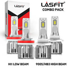 4x Lasfit 9005 H11 Led Headlight Bulbs Conversion Kit High Low Beam Bright White