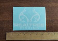Realtree Fishing White Sticker Decal