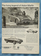 1967 Original Vintage Aston Martin Automobile Print Ad Db6 Dealer Address
