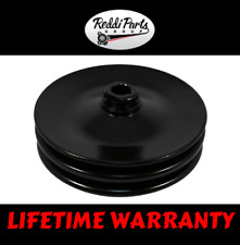 Gm Black Double Groove Power Steering Pump Pulley Key Way Sbc Bbc Chevy 350 454